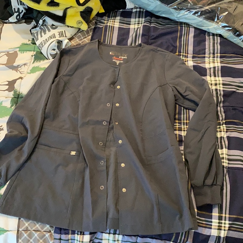 Medium Grey’s Anatomy scrub jacket pewter